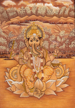 Ganesh jouant de la flûte